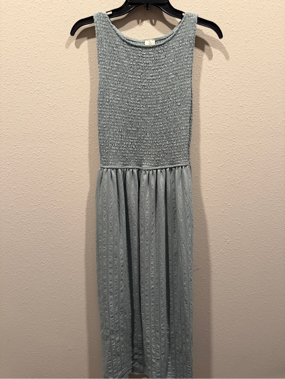 Joie Light Blue Smocked Knit Tank Dress